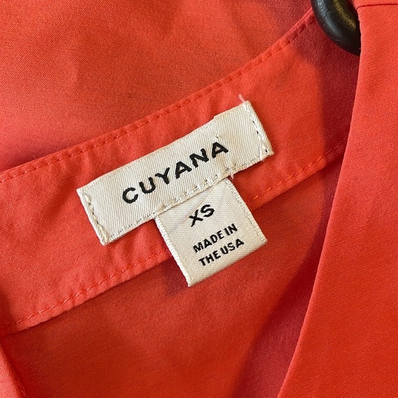 Cuyana Poplin Top Coral Short Sleeve‎ Crew Neck Blouse XS - Picture 3 of 5